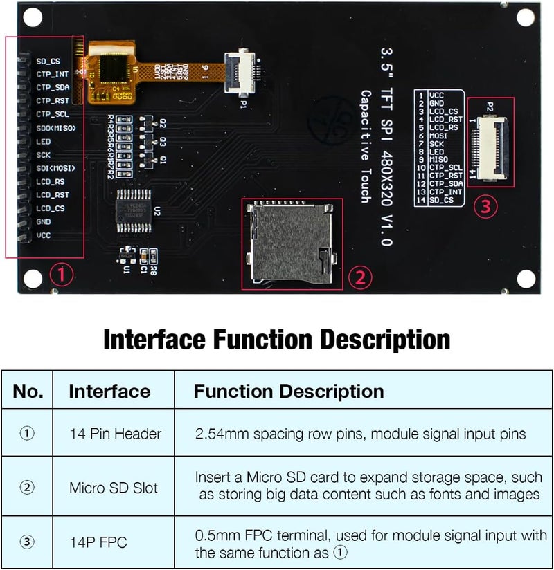 Hosyond وحدة شاشة LCD تعمل باللمس السعوي 3.5 بوصة 320x480 IPS مع وحدة تحكم ST7796U لـ Arduino R3/Mega2560 - Image 4